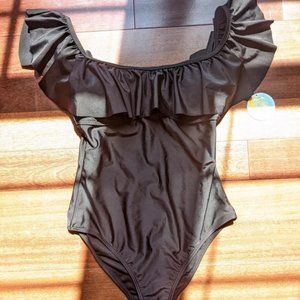NWT M Black one-piece bathing suit